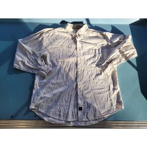 Men:'s Stripped Button Down Hickory with chest pockets- Size Large